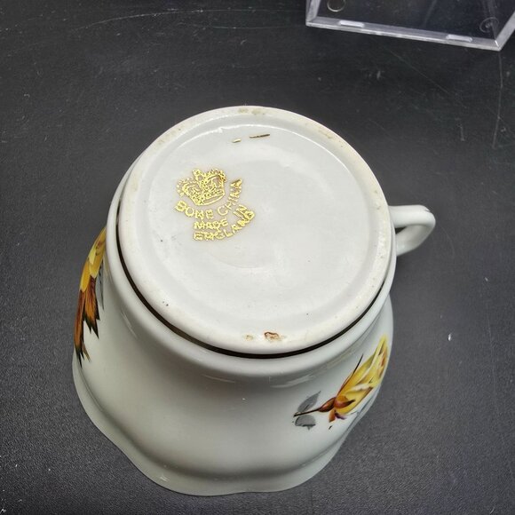 Vintage Yellow Rose Bone China Teacups Set Of 2 Royal Vale and Rosina JJ4093 - Picture 7 of 12